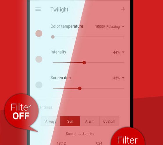 Twilight: Blue light filter