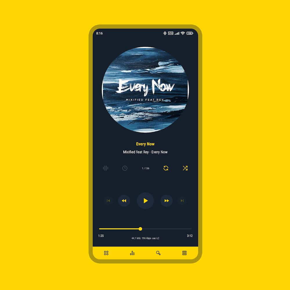 Luminous Black – Poweramp Skin