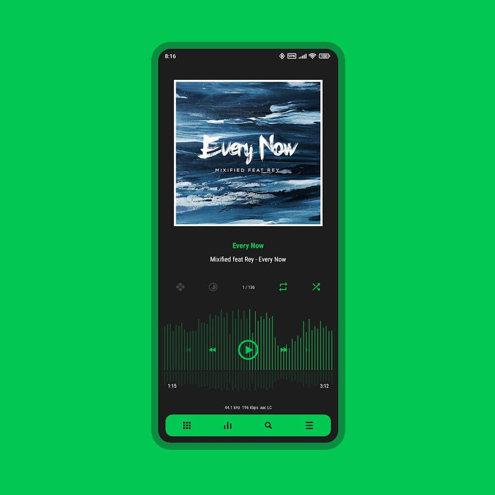 Luminous Black – Poweramp Skin