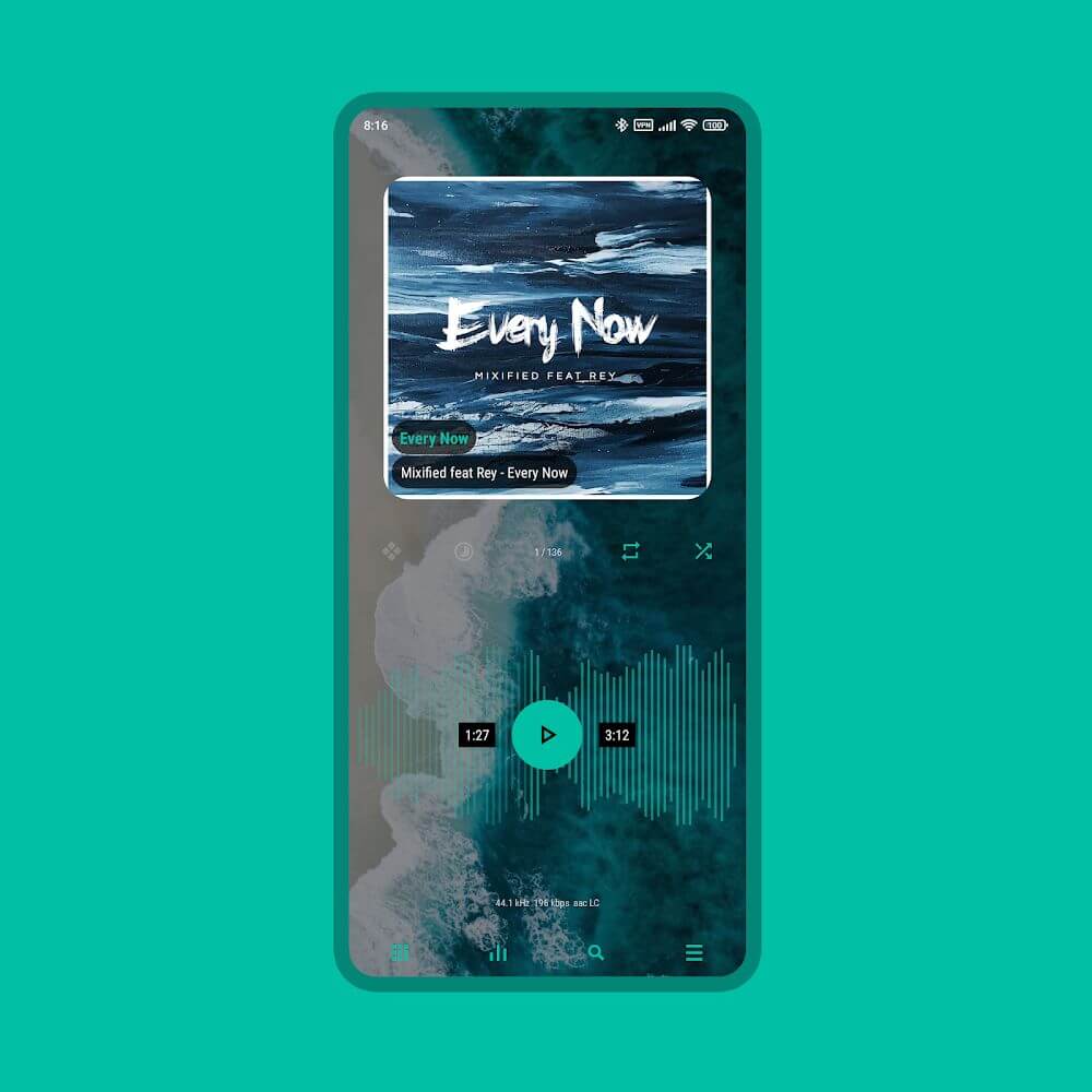 Luminous Black – Poweramp Skin