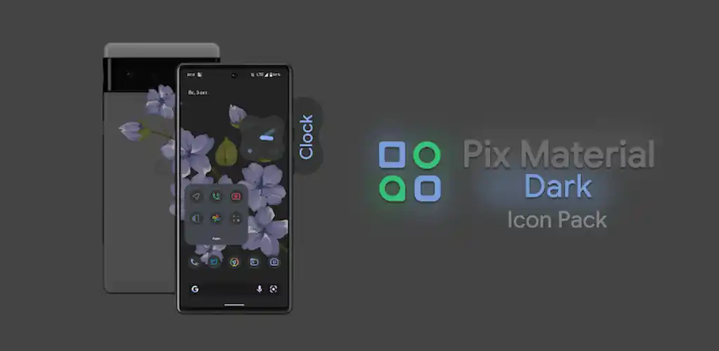 Pix Material Dark Icon Pack APK (Patched/Full Version)